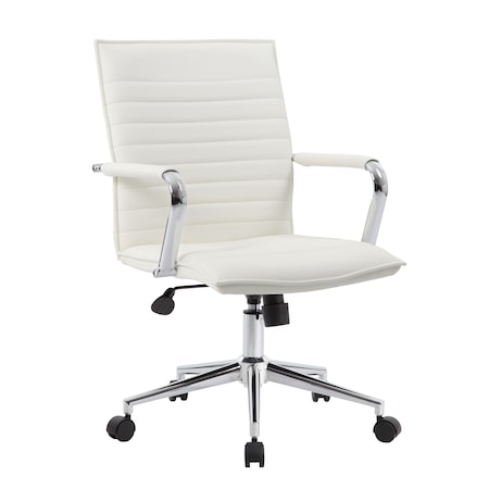 Boss White Vinyl Hospitality Chair B9533C-WT
